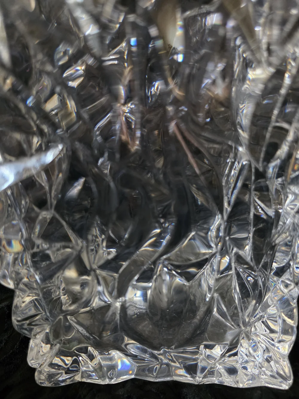 Rosenthal Studio Crystal Patterned Square Vase Linie Germany Signed